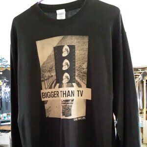 SAM PHILLIPS-Bigger Than TV (Long Sleeve T-Shirt-Black-LG) Christian Rock LESLIE